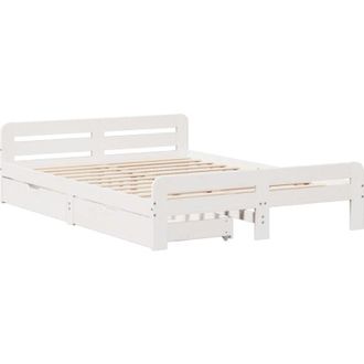 vidaXL Estructura De Cama Sin Colch&oacute;n Madera De Pino Blanca 150x200 Cm Vidaxl