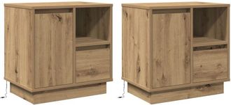 vidaXL Vidaxl - Armario de Noche con 2 pcs Roble artisan 50 x 34.5 x 50 cm