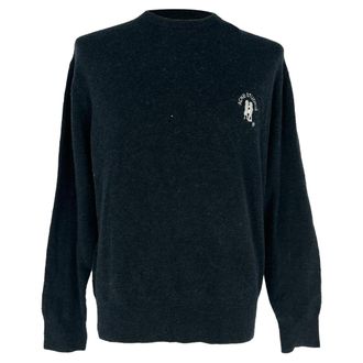 Acne Studios Kiza Logo-Embroidered Sweater in Black Nylon