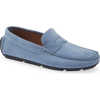 Bruno Magli Taranto Penny Loafer in Jeans Suede at Nordstrom, Size 11.5