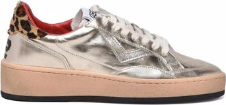4B12 Gold Leather-Blend Metallic Sneakers