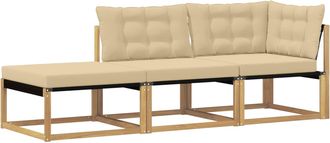 vidaXL Conjunto De Sof&aacute;s De Exterior Madera De Acacia S&oacute;lida Blanco Vidaxl