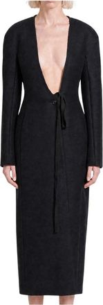 Maison Margiela Fitted Long Coat - Dames - Mantels - Zwart - Maat: 2XS Wol