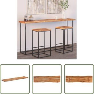 vidaXL Piano in acacia - Piano Tavolo 180x40x2,5 cm Rettangolare Legno Acacia Bordi Vivi