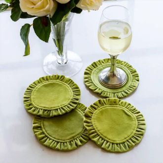 Arte Italica Velvet Coaster Set In Pearl