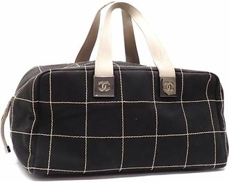 Chanel Black Canvas Boston Bag (Pre-Owned)