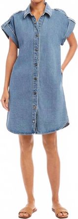 Karen Kane Cap Sleeve Shirtdress In Denim