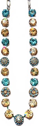 Mariana Womens First Toast Necklace In Blue/ Amber