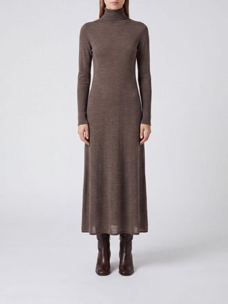 Pinko Slim Fit Wool Knit Midi Dress with Turtleneck