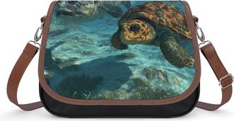 Generic Sea Turtle Prints Crossbody Bags for Women Shoulder Messenger Bag Purse Handbags