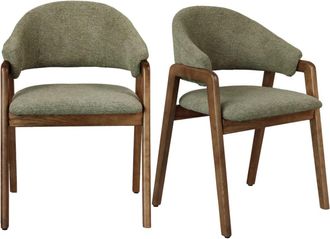 Moloo de tela verde y fresno te&ntilde;ido de nogal (x2)