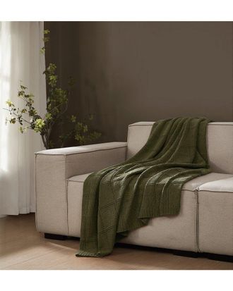 Brooklyn Loom Chenille Grid Knit Throw