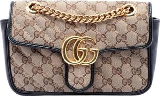 Gucci Pre-owned Flap Shoulder Bag - Dames - Vintage Schoudertas - Beige - ONE Size - Leer - Vintage