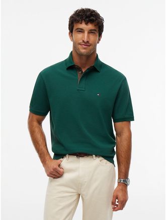 Tommy Hilfiger Mens Classic Fit Corduroy Accent Polo - Ornamental Green - L