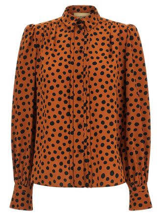 Valentino Garavani Orange Silk Womens Blouse