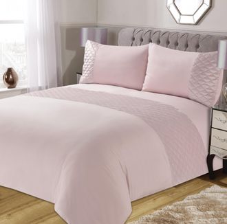 Lewis's Isla Pinsonic Panel Bedding - Pink - Double | TJ Hughes