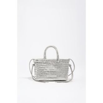 Bimba & Lola Plaited Leather XS Bag in Silver at Nordstrom