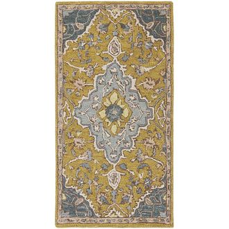 Beliani Rug MUCUR Yellow 80 x 150 cm Wool