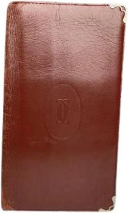 Cartier Pre-owned Vintage Leren Portemonnee - Dames - Vintage Accessoires - Rood - ONE Size - Leer - Vintage
