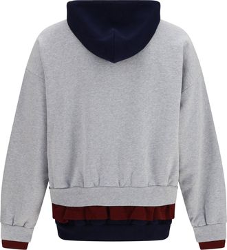 Balenciaga Mens Three-Layer Hoodie Heather Grey Cotton Sweatshirts Sweater