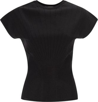 Sportmax Spxsamba Top - Dames - T-shirts - Zwart - XS - Leer - Tops