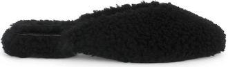 Yosi Samra Womens Jessy Mule In Black Faux Shearling
