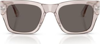 Persol 52mm Square Sunglasses in Transparent Brown Grey /Grey at Nordstrom