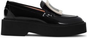 Roger Vivier Zwarte Leren Loafers voor Vrouwen - Dames - Loafers - Zwart - 39 EU - Schoenen