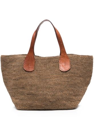 Ibeliv Tokyo II handles woven tote bag - Brown