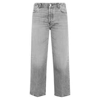 Haikure Grijze Wijde Cropped Jeans - Dames - Regular Fit Jeans - Grijs - W25 - Katoen - Jeans