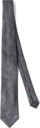 Brunello Cucinelli Cravatta con stampa paisley jacquard - Grigio