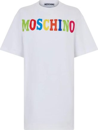 Moschino Tops, Dames, Wit, 2Xs, Katoen, Katoenen Jurk