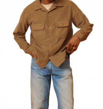 Knickerbocker Penny Corduroy Cotton Shirt In Khaki