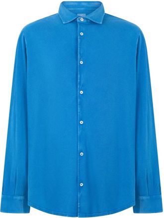 Fedeli Long Sleeve Shirt - Heren - Casual Overhemden - Blauw - 5XL - Katoen - Overhemden