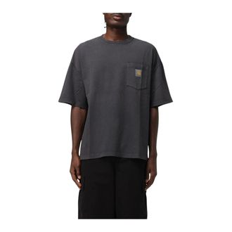 Carhartt Work in Progress T-Shirts, male, Black, S, Relaxed Fit Pocket T-Shirt