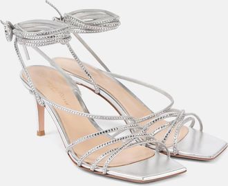 Gianvito Rossi 70 embellished metallic leather sandals