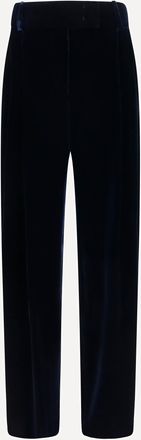 Giorgio Armani Wide leg Pants with double pleats in viscose and silk velvet Female 46