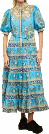Alemais Cassie Tiered Midi Dress In Blue