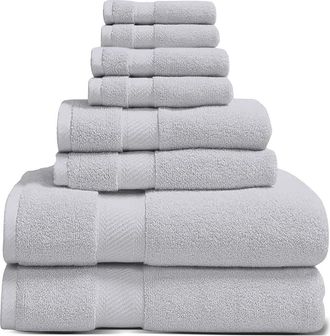 Luxury Home Organic Cotton Bath Towels Set in Silver at Nordstrom Rack