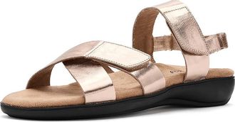 Trotters River Metallic Sandals Womens Sandals Champagne : 10.5 N (AA), Leather