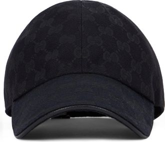 Gucci Womens Cap With Adjustable Brim, Black Cotton Hat
