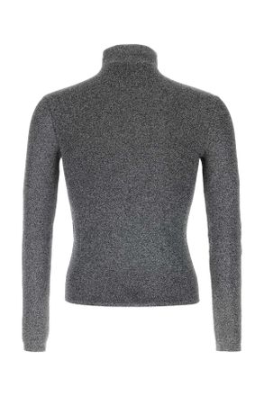 Gucci Mens Black Stretch Jersey Sweater Lightsilver Viscose Mix Maglieria