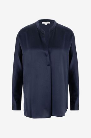 Vince Lang&auml;rmelige Bluse aus Seidensatin