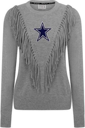 KADYLUXE Womens Silver Dallas Cowboys Fringe Sparkle Pullover Sweater at Nordstrom, Size Xx-Large