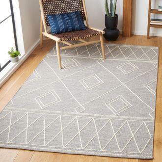 Safavieh Kilim Hand Made Area Rug, Grey / Ivory Bohemian Style Non-Shedding