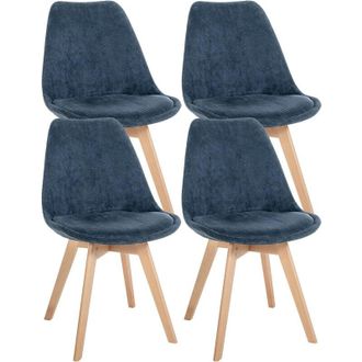 Clp Set 4 Sedie Pranzo Linares blu scuro Cordone