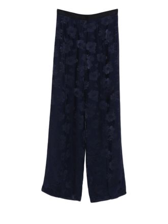Forte_Forte Straight-Leg Jacquard Trousers With Floral Pattern