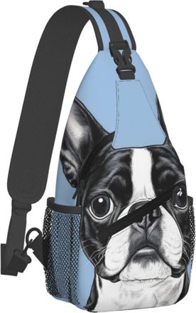 Generic Casual Crossbody Sling Bag Bulldog France Chest Backpack Lightweight Shoulder Bags for Camping Outdoor Women