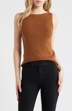 Mango Suenyo Boat Neck Cotton Blend Top in Caramel at Nordstrom, Size X-Large