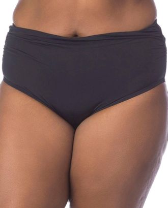 Kenneth Cole Plus Size Shirred Tankini Bottom In Gypsy Gem